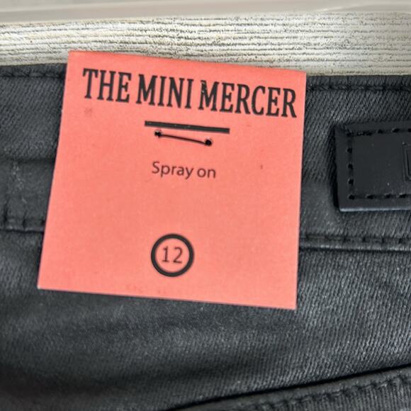 Blank NYC Girls 12 mini mercer spray on cotton blend skinny pants black new - Picture 6 of 8